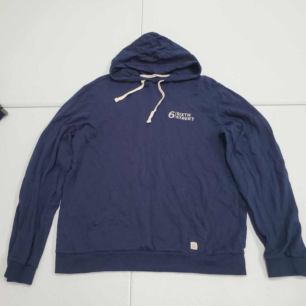 Marine Layer Hoodie Mens Medium Navy Sixth Street Pullover Made in USA